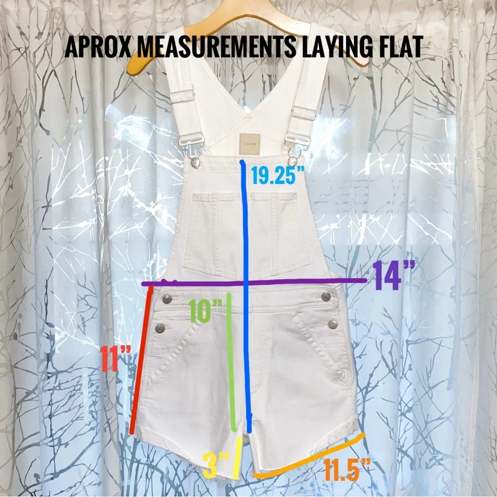 JOE’S Nicky off white shorts stretchy jean overalls - Picture 14 of 14